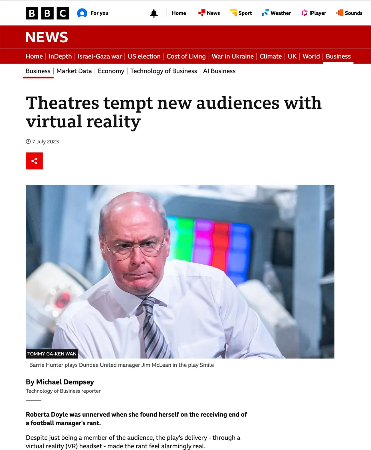 BBC Online article about Box Office VR