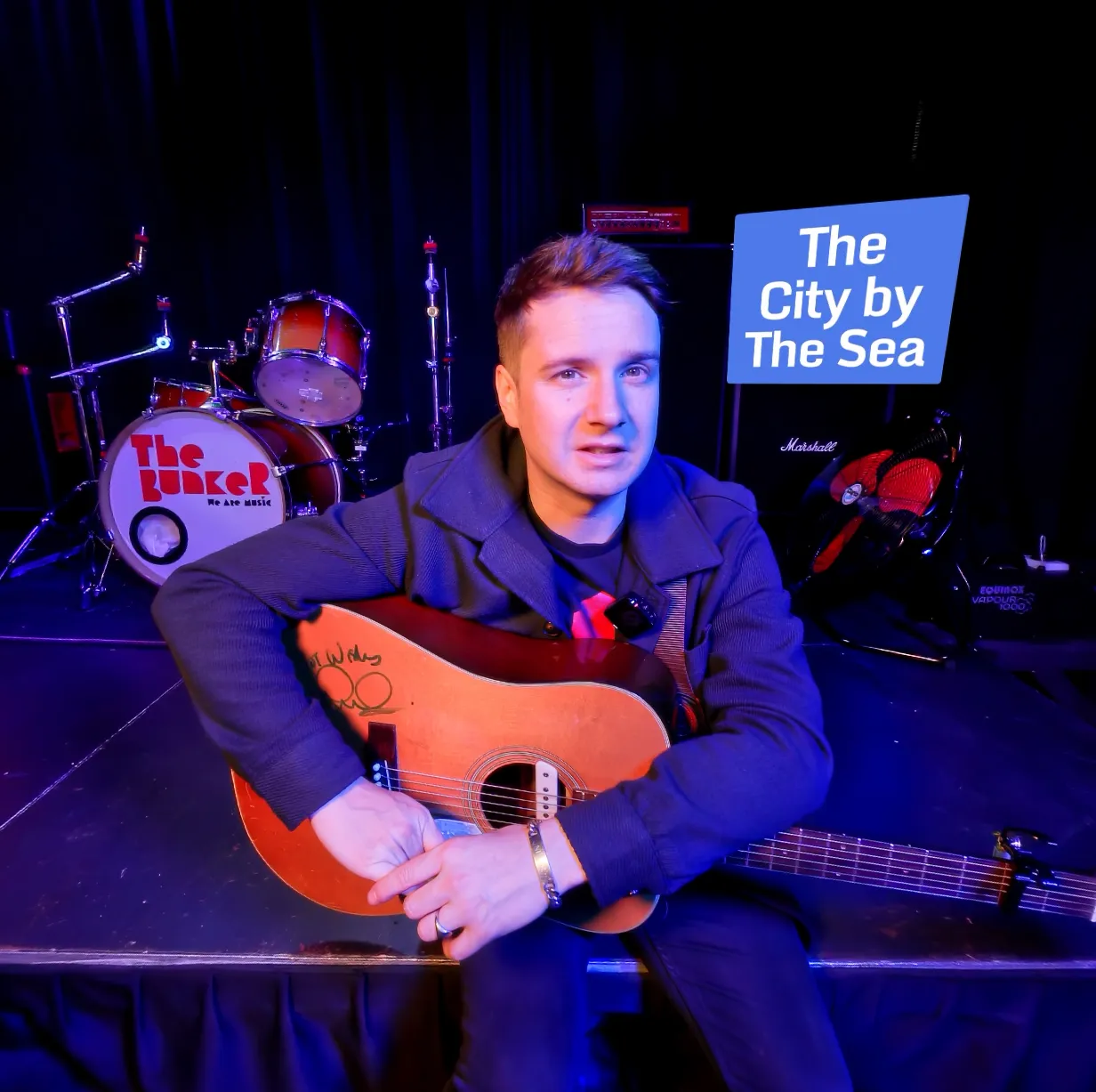 Singer/Songwriter Marty Longstaff performing at The Bunker Rehearsal Rooms